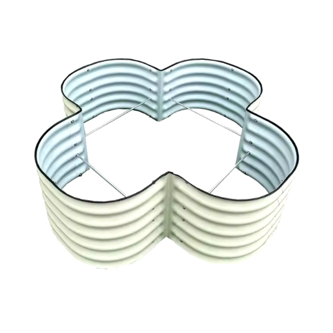 Raised Garden Bed / Cross Petal-S / Dimension: 136X136X43 CM / 700 Ltr / Colour – Off White