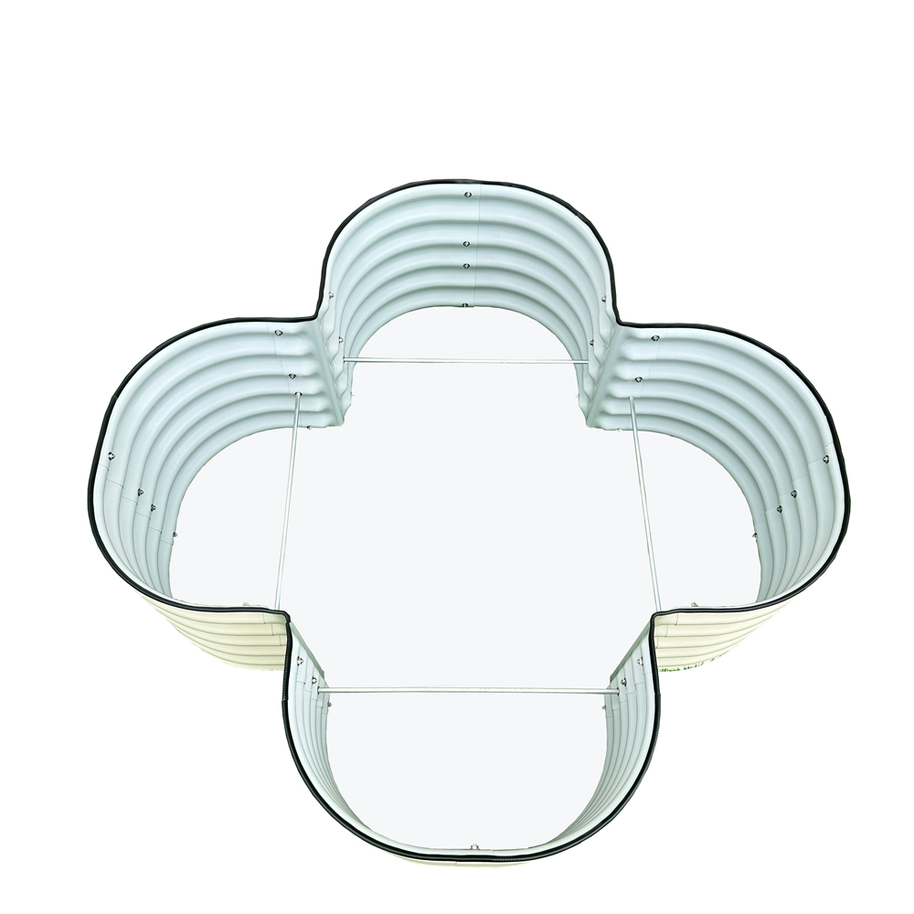 Raised Garden Bed / Cross Petal-S / Dimension: 136X136X43 CM / 700 Ltr / Colour – Off White - Image 2