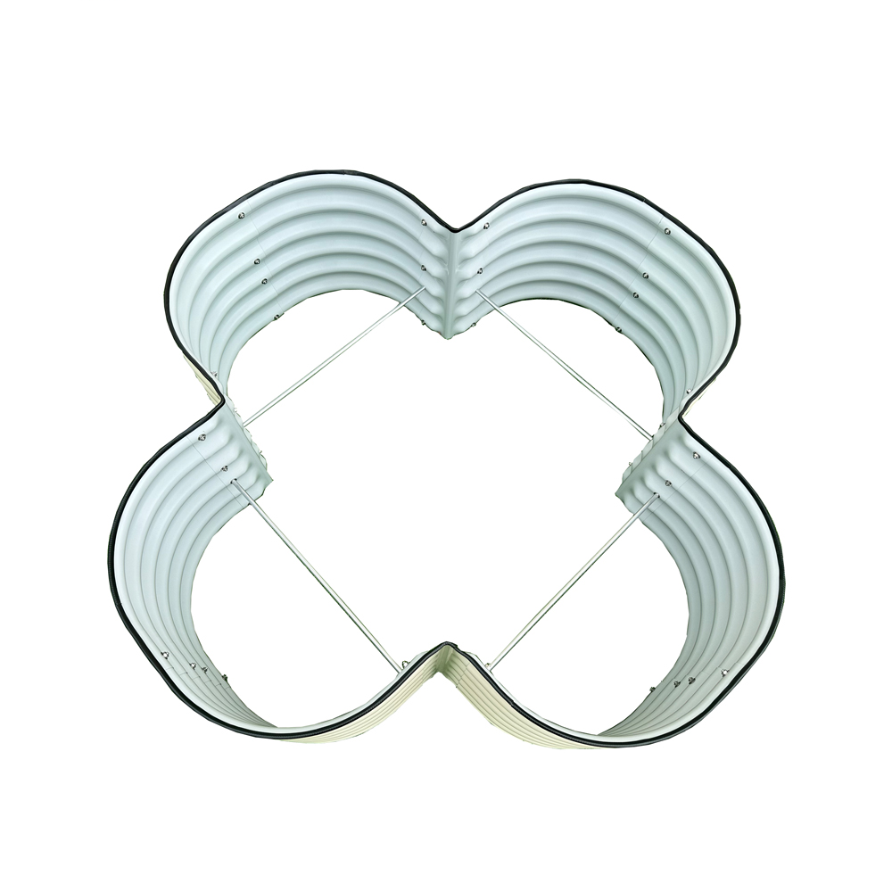 Raised Garden Bed / Cross Petal-S / Dimension: 136X136X43 CM / 700 Ltr / Colour – Off White - Image 3