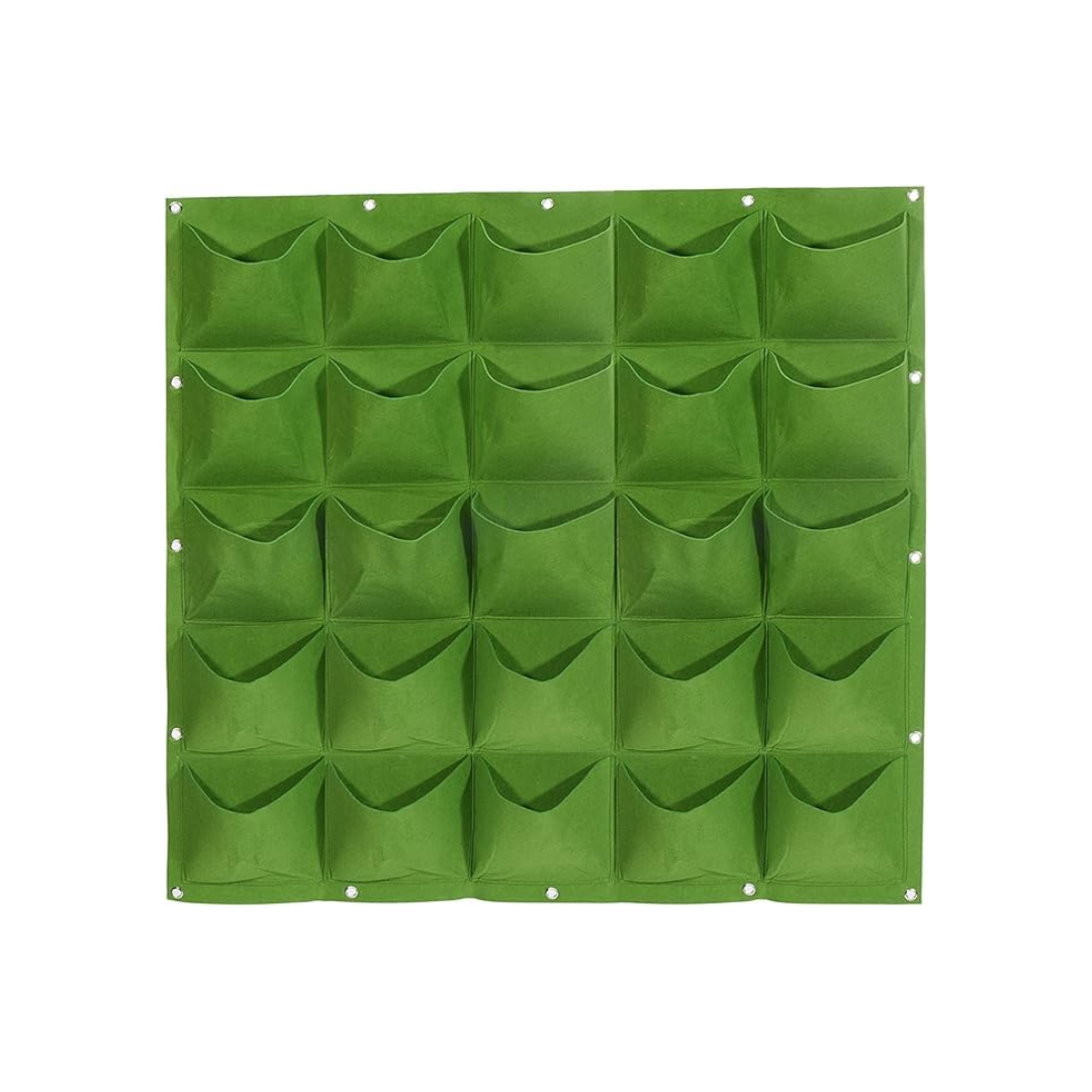 Planting Bags_Non Woven Felt Grow Bags for plants_Seed Nursery Bags – Colour – Green – Dimensions: 100 cm length, 100 cm width – 25 pockets