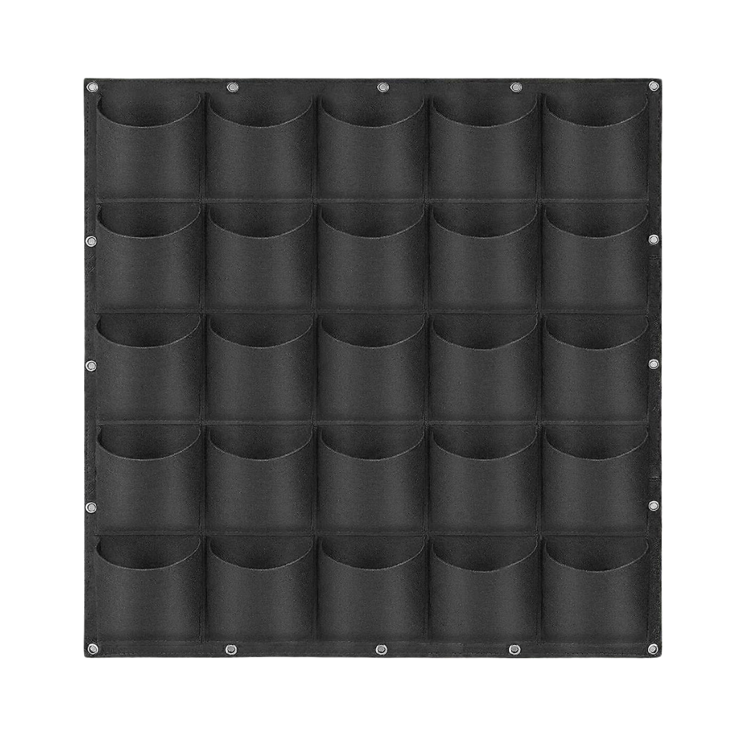 Non Woven Felt Cloth Pocket Bag, Colour – Black, Dimension: 100 CM Length X 100 CM Width, 25 Pockets Bag, Vertical Planter Pockets for Herbs, Flowers, Vegetables, Succulents