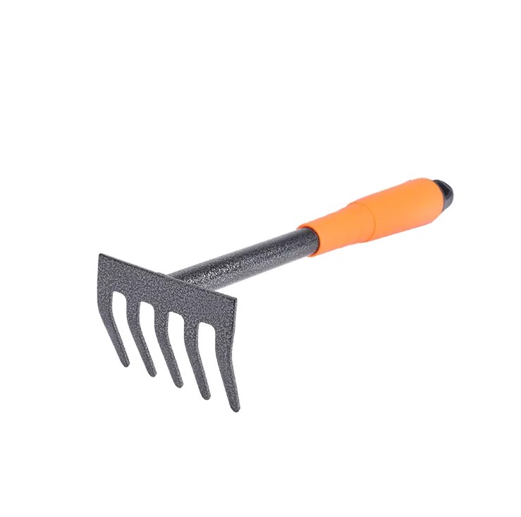 FINDER Heavy Duty 5-Tine Garden Rake, Strong Metal Hand Rake for Soil Loosening, Leveling & Debris Removal, Gardening Tool for Beds, Pots & Lawns, Gardening Maintenance Accessories