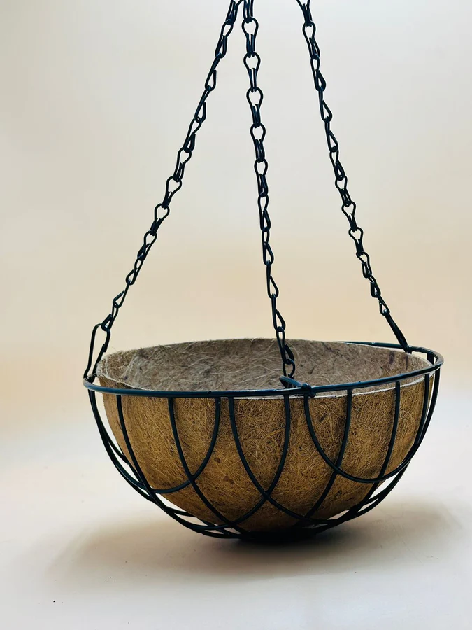 Metal Hanging Planter Basket Pot with Coco Coir Liner