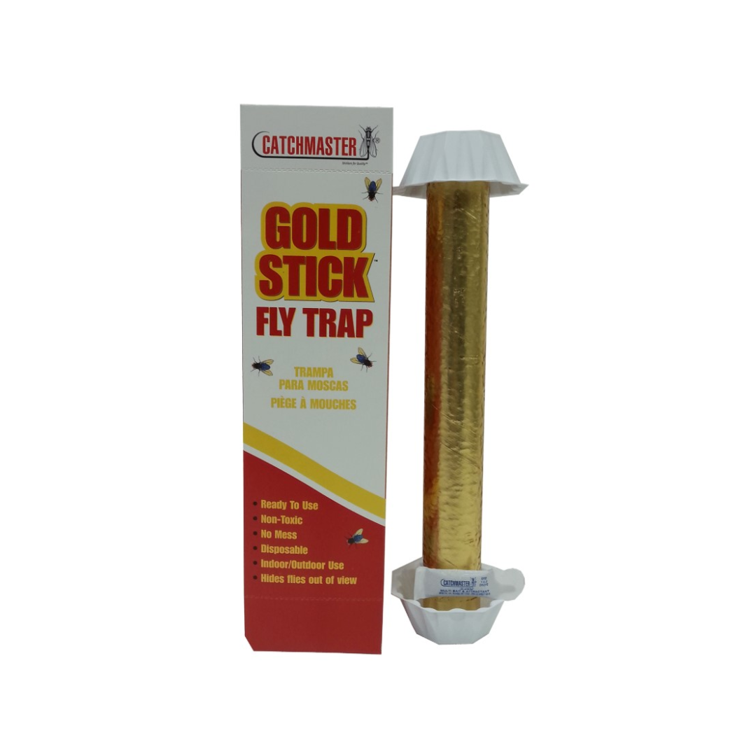 Catchmaster Gold Stick Fly Trap – Professional-Grade Flying Insect Trap with Pheromone Lure – Non-Toxic, Odor-Free Sticky Trap for Indoor & Outdoor Use – Effective Fly Control for Homes, Farms, Barns, Commercial Use