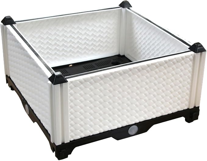 Raised Garden Bed for Flowers, Vegetables, and Fruits, Multi-Functional Plastic Planter Grow Box, Easy to Manage, Efficient Drainage & Water Storage (Single Row of Four 39x156x22x15cm)