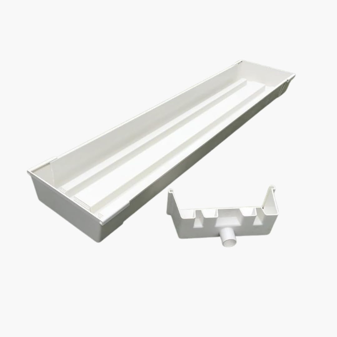 Hydroponic Corrugated Gutter Tray with End Cap, Drain Hole, 3M Food Grade UPVC Tray for Strawberry, Tomato, Cucumber, Fruit Vegetables, UV Stabilized, Ideal for Rockwool, Cocopeat Grow Slabs