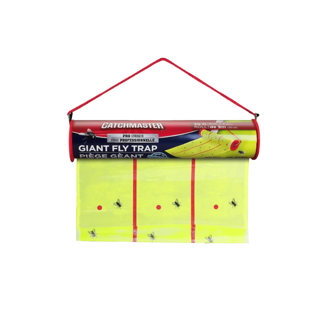 Catchmaster Fly Glue Trap – 30 ft Roll, Indoor/Outdoor Fly Paper Sticky Trap for Flies, Insects, and Flying Pests – Non-Toxic, Odorless, Easy-to-Use Pest Control